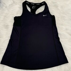 Nike Dri-Fit V-Neck Running Tank Top XS Black